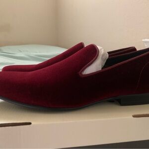 Steve Madden Men's Velvet Loafers in Rich Burgundy